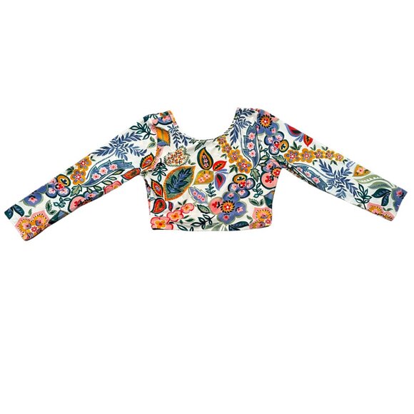 J. Crew | Swim | J Crew Cropped Rash Guard Swim Top Scoop Back Floral ...